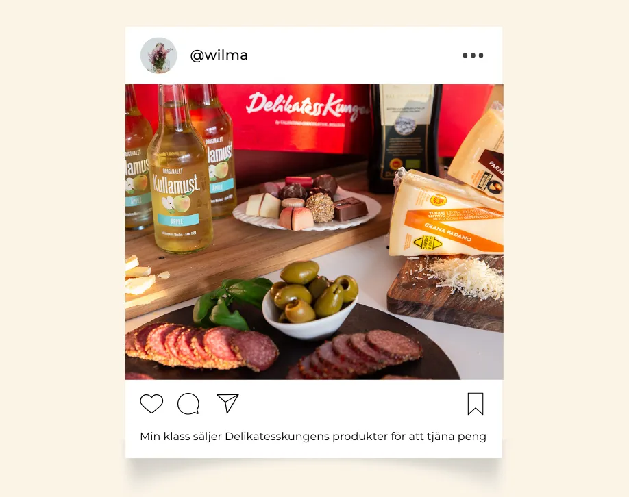 Du kan ladda ned bilder för att visa att ni säljer Delikatesskungens produkter